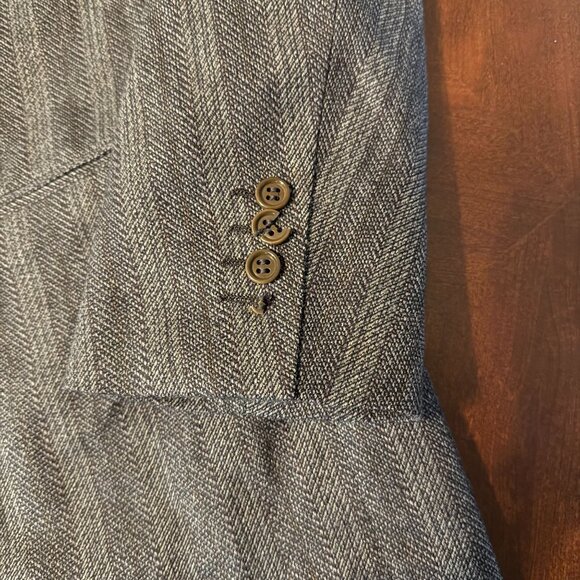 Canali Milano Mens 100% pure Wool Blend Herringbone Pattern Suit Jacket Blazer 4 - Picture 7 of 11